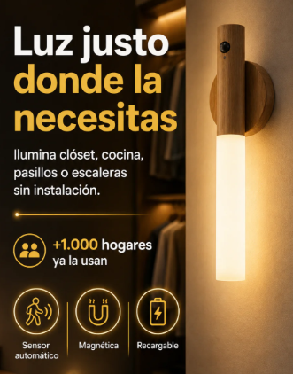 Nunca vuelvas a caminar a oscuras dentro de tu casa | La lámpara inteligente que se enciende sola cuando detecta movimiento.